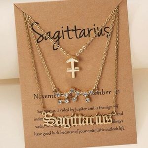 🆕 Sagittarius Zodiac Sign Constellation Stackable Necklaces 3pc